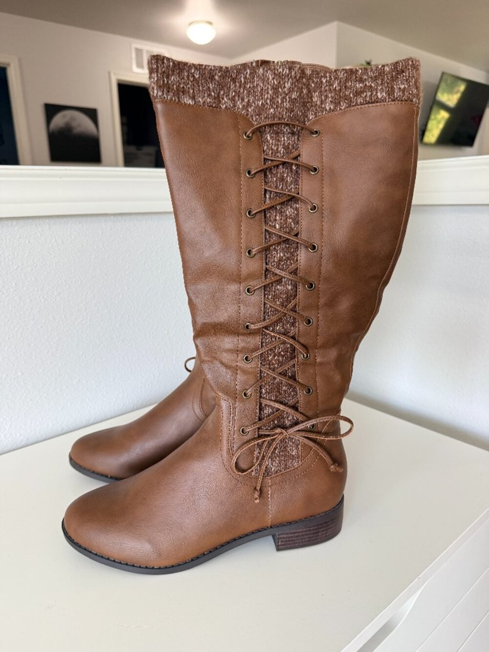 Torrid Brown Knit Riding Boots - Size 10WW